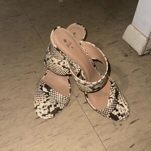 Snake Printed Mule Sandals